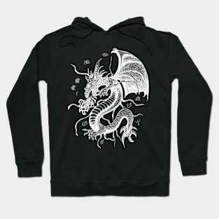 White Dragon in Flight Hoodie